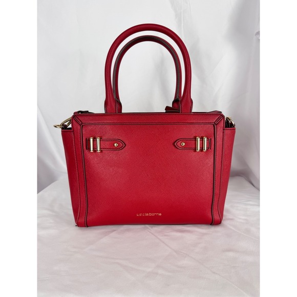 Liz Claiborne Handbags - Liz Claiborne Satchel Purse Top Handle Crossbody Red Gold Hardware